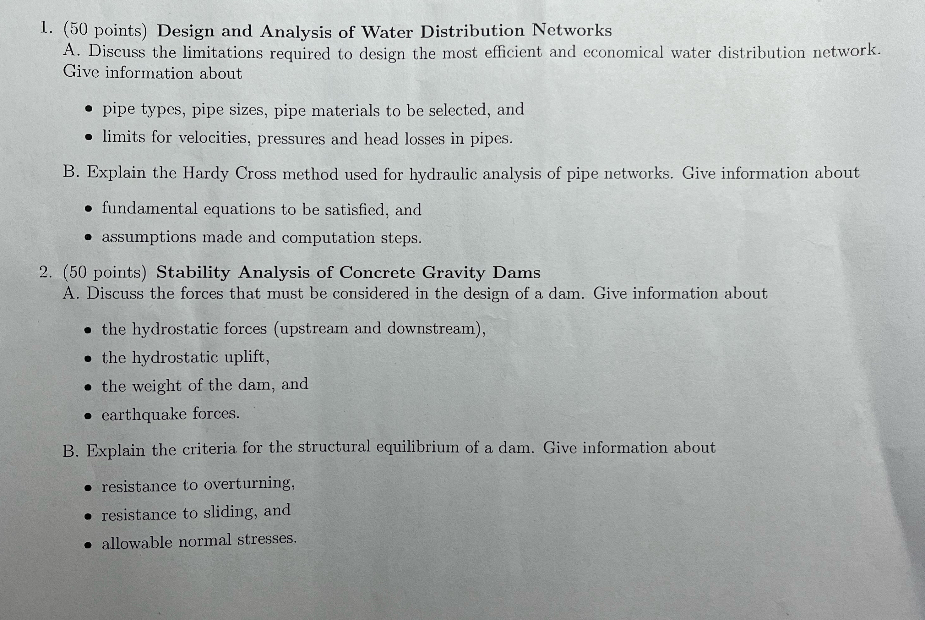 ( 5 0 points ) Design and Analysis of Water