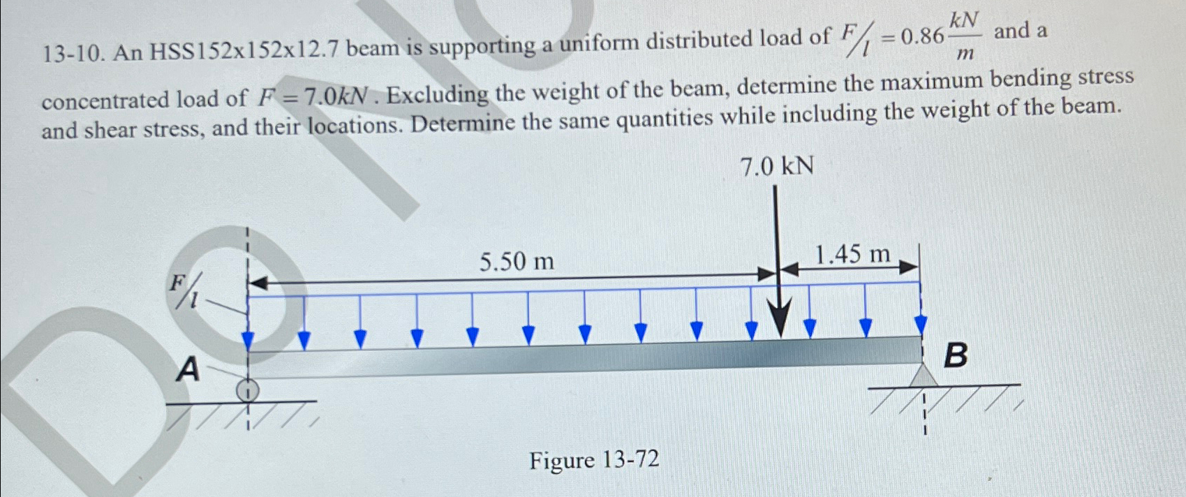 1 3 - 1 0 . An HSS 1 5 2 x 1 5 2 x 1 2 . 7 beam