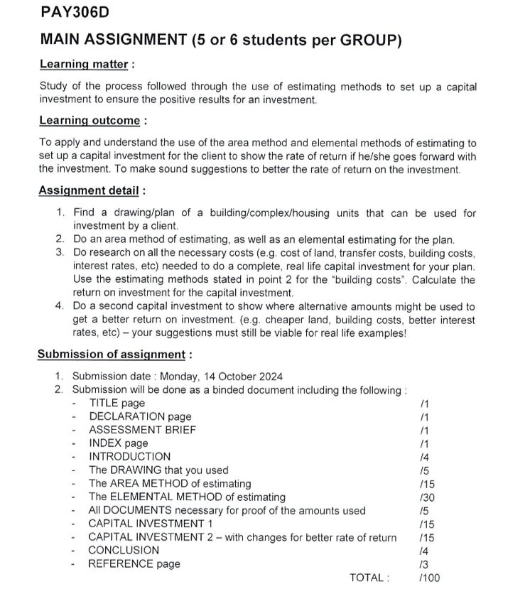 PAY 3 0 6 D MAIN ASSIGNMENT ( 5 or 6 students per