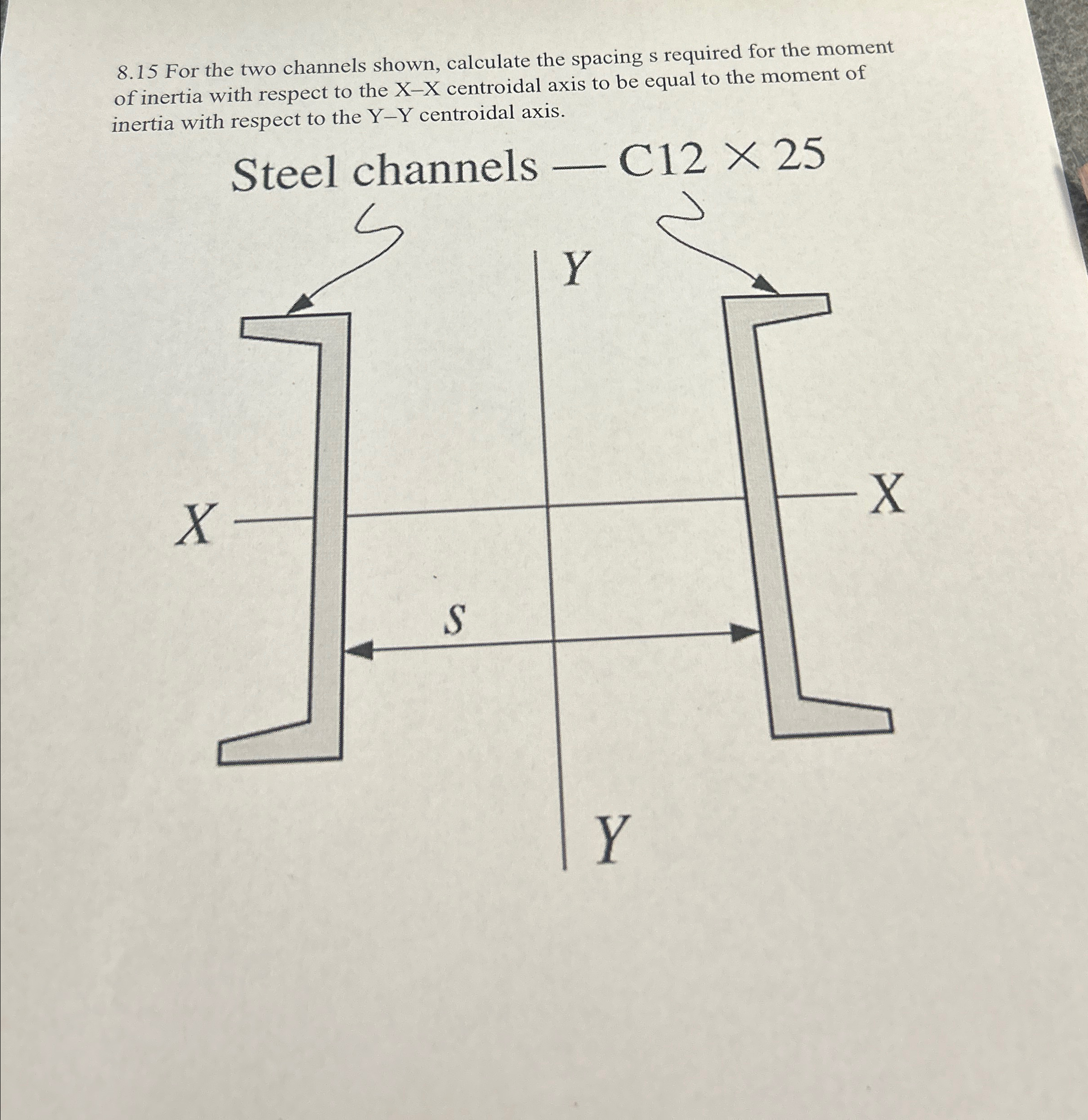 8 . 1 5 For the two channels shown, calculate the