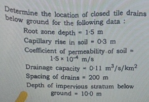 Determine the location of closed tile drains