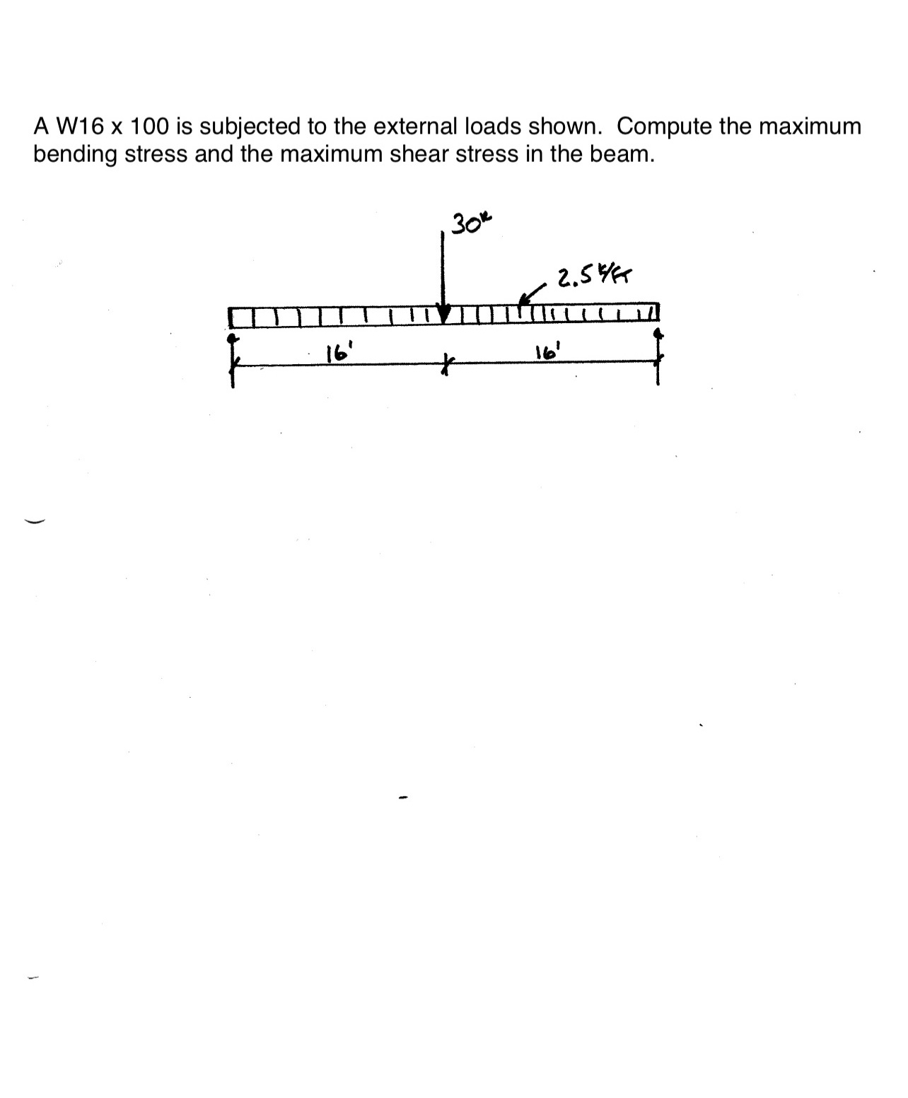 A W 1 6 1 0 0 is subjected to the external loads