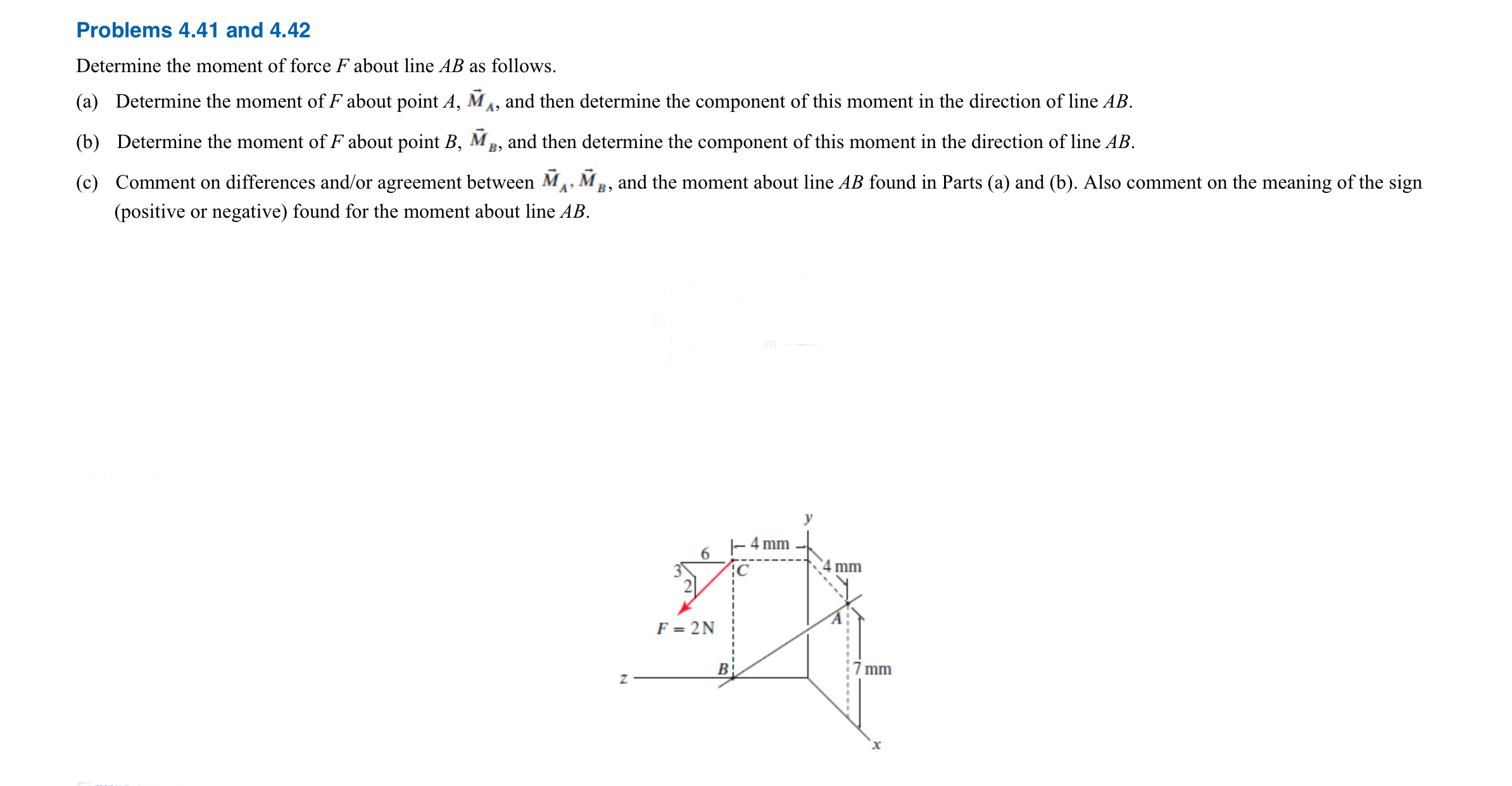 Problems 4 . 4 1 and 4 . 4 2 Determine the moment