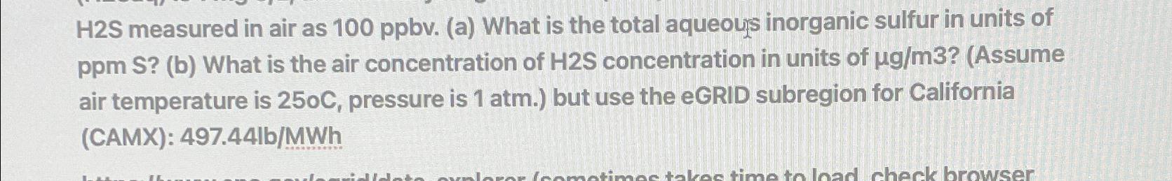 H 2 S measured in air as 1 0 0 p p b v . ( a )