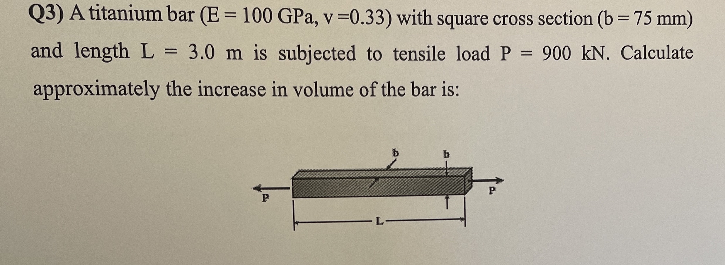 Q 3 ) A titanium bar