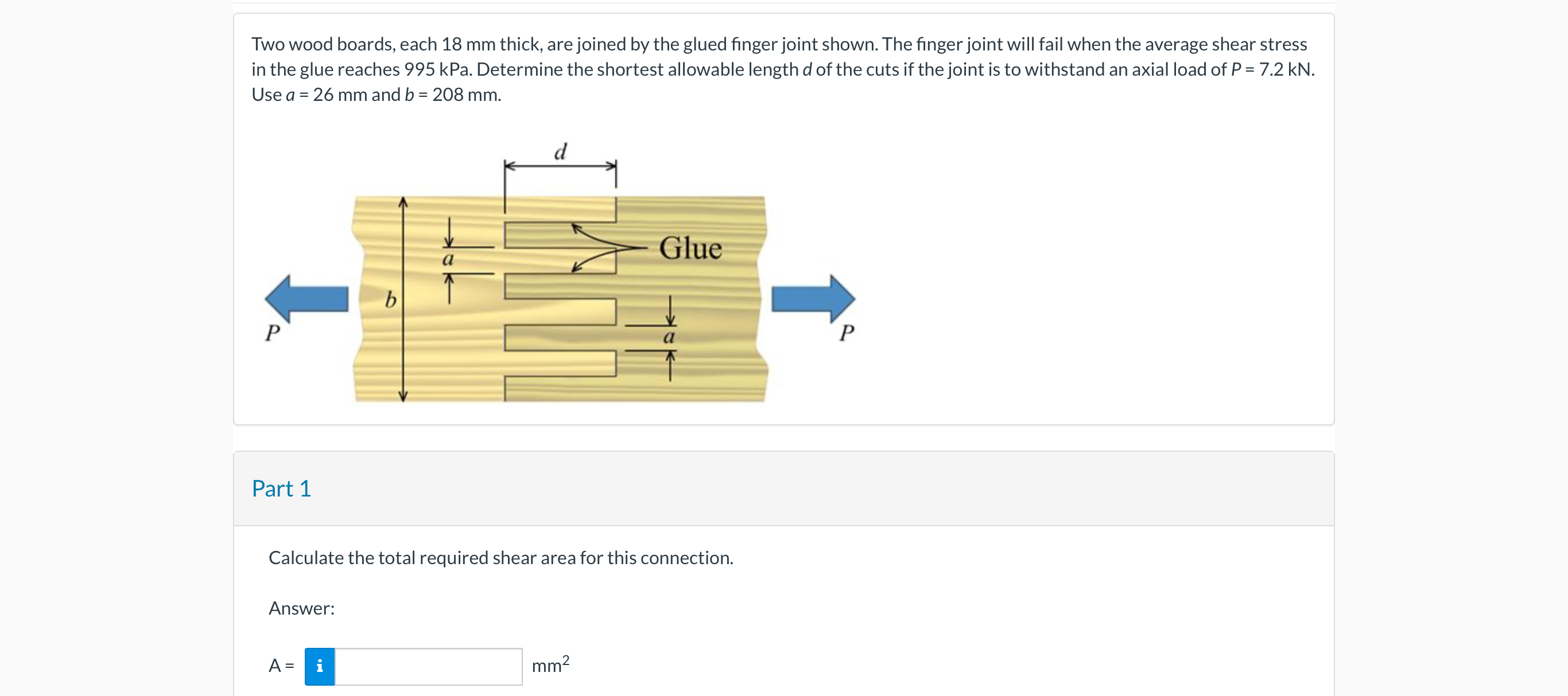 Two wood boards, each 1 8 mm thick, are joined by