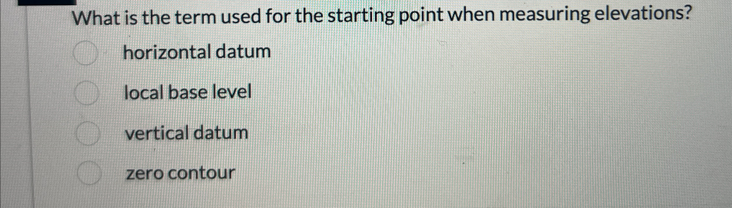 What is the term used for the starting point when