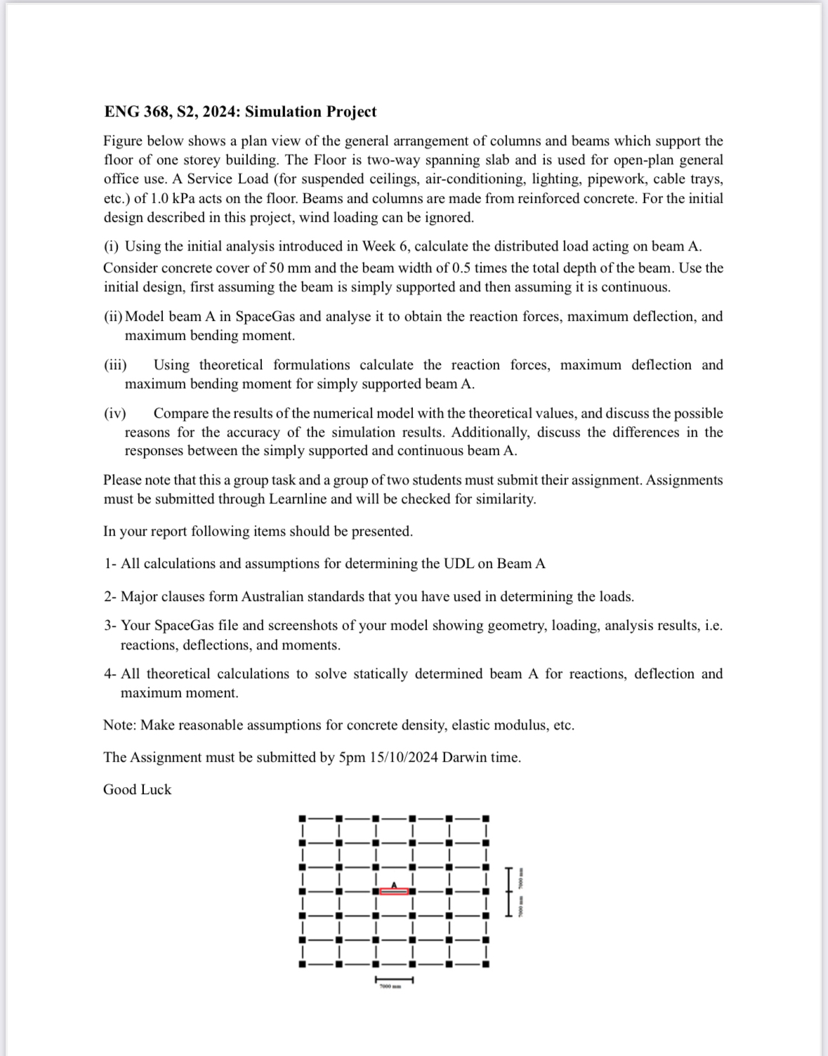 Simulation Project Figure below shows a plan view