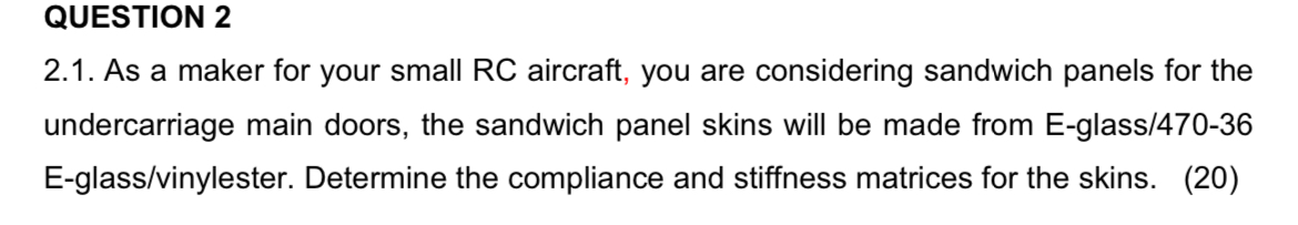 QUESTION 2 2 . 1 . As a maker for your small RC