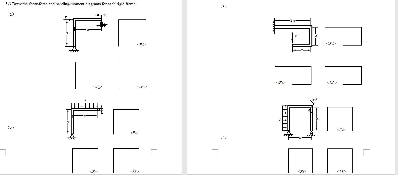 5 - 3 Draw the shear - force and bending - moment