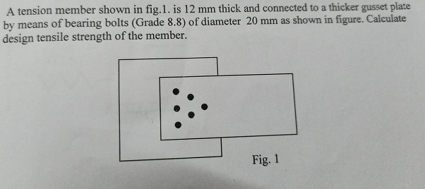 A tension member shown in fig . 1 . is 1 2 m m