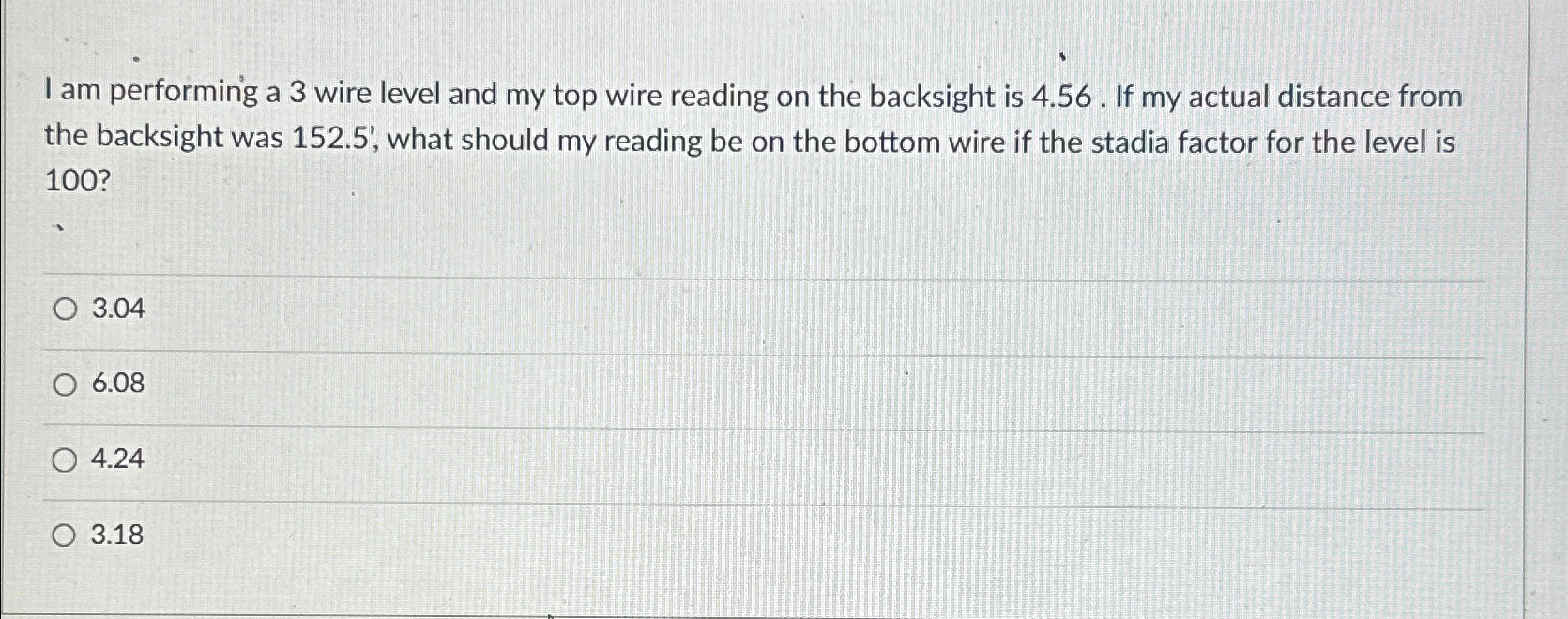 I am performing a 3 wire level and my top wire