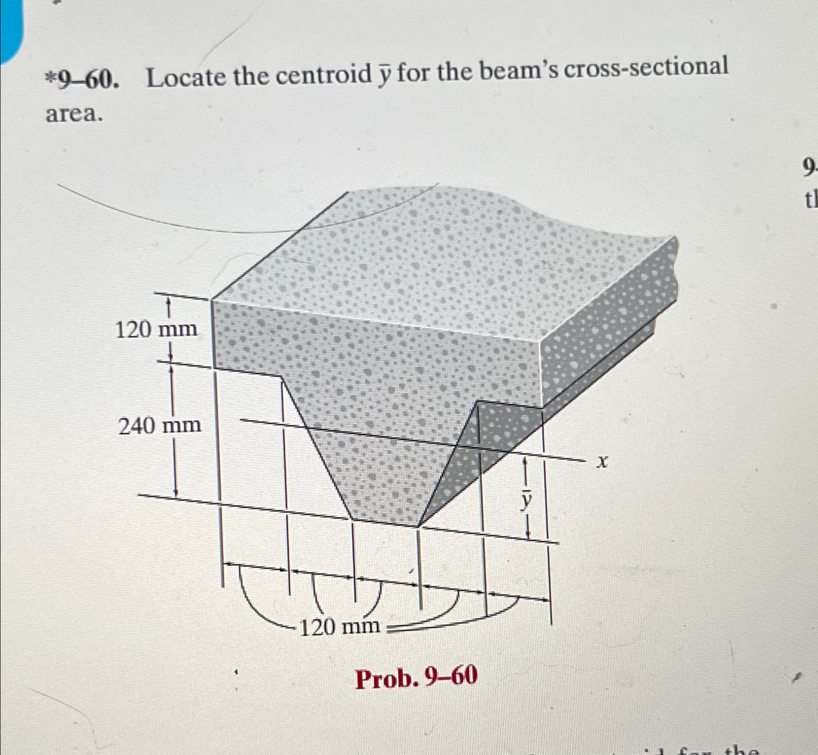 * 9 - 6 0 . Locate the centroid ? b a r ( y ) for