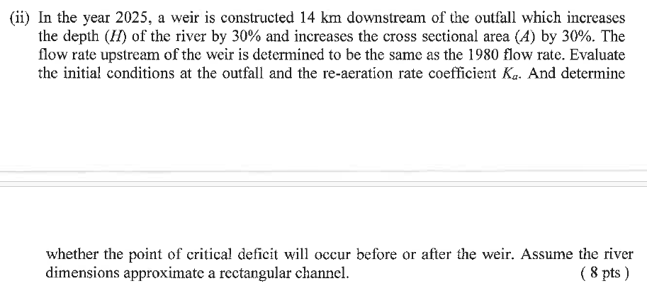 ( ii ) In the year 2 0 2 5 , a weir is