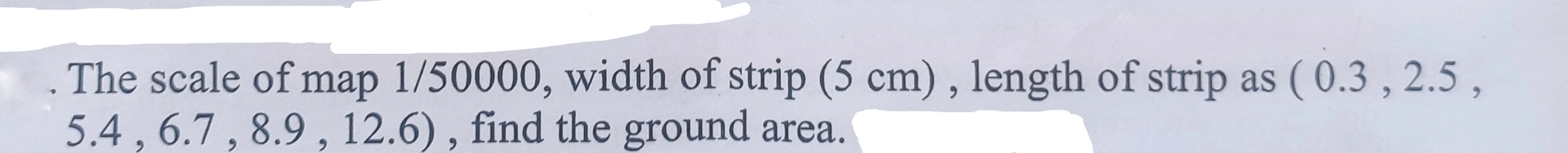 The scale of map 1 5 0 0 0 0 , width of strip ( 5