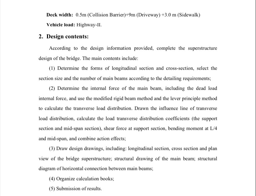 Design of superstructure for a simply supported T