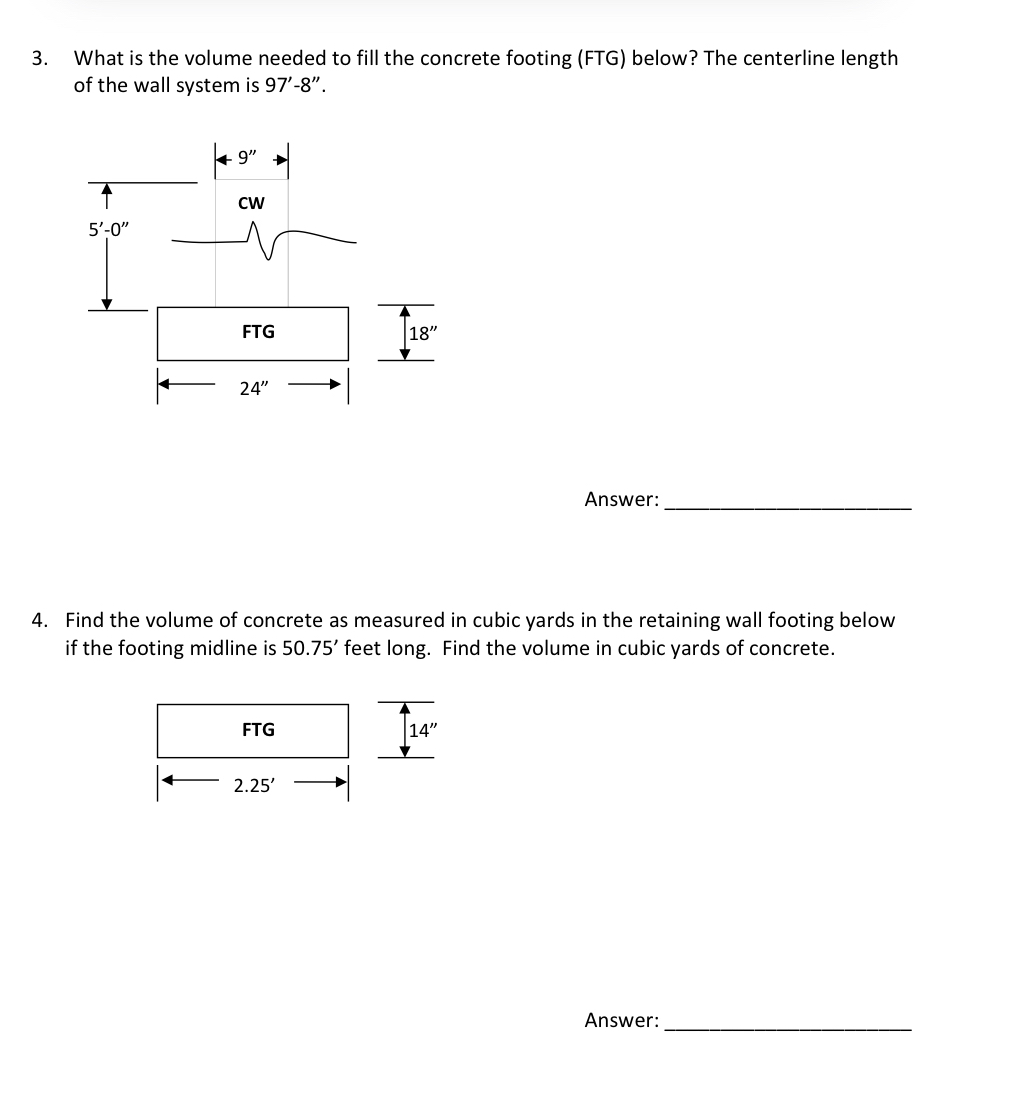 What is the volume needed to fill the concrete