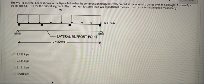 A W 2 1 x 6 8 beam is 3 2 long. The beam is made