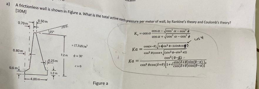 a ) A frictionless wall is shown in Figure a .