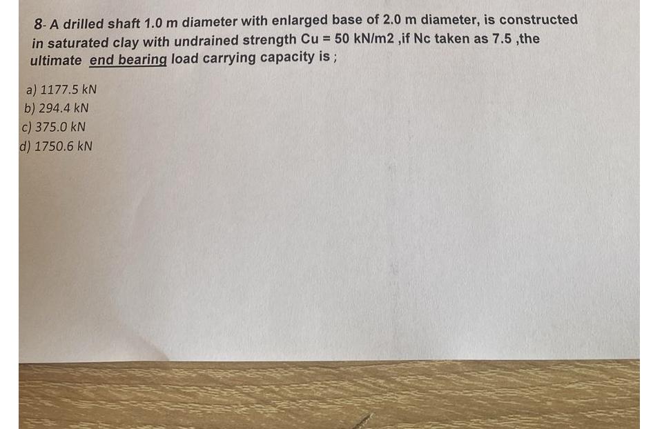 8-A drilled shaft 1.0m diameter with enlarged
