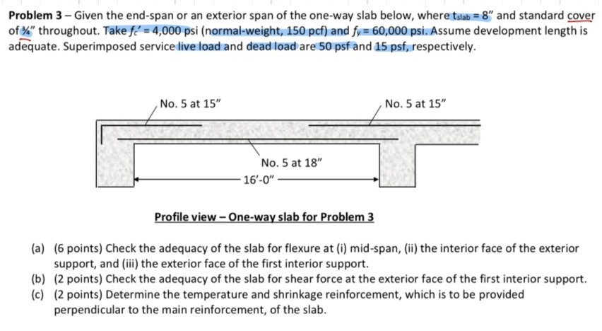 Problem 3 - Given the end - span or an exterior