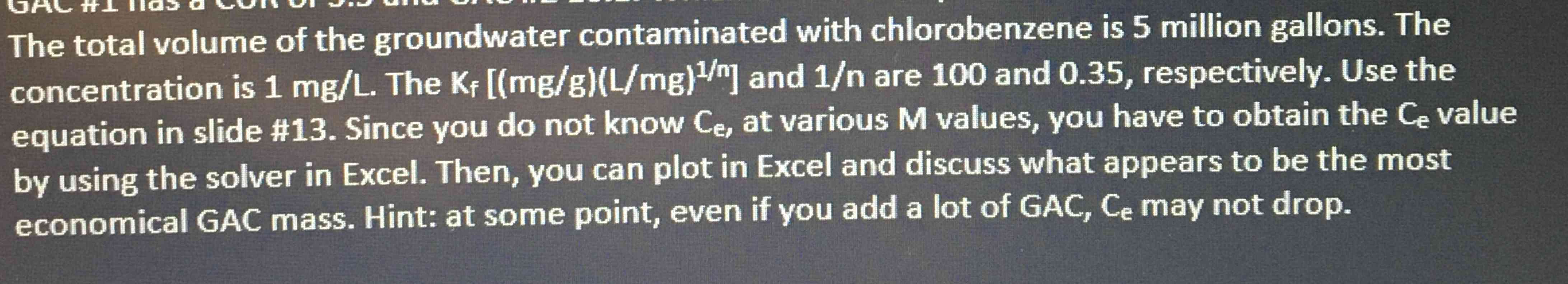 The total volume of the groundwater contaminated