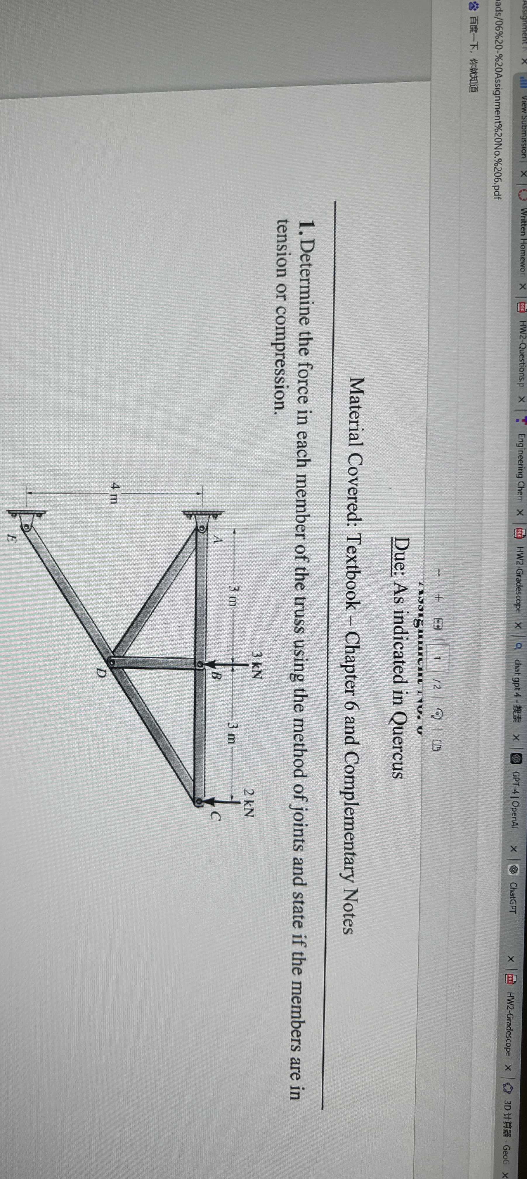 Due: As indicated in Quercus Material Covered: