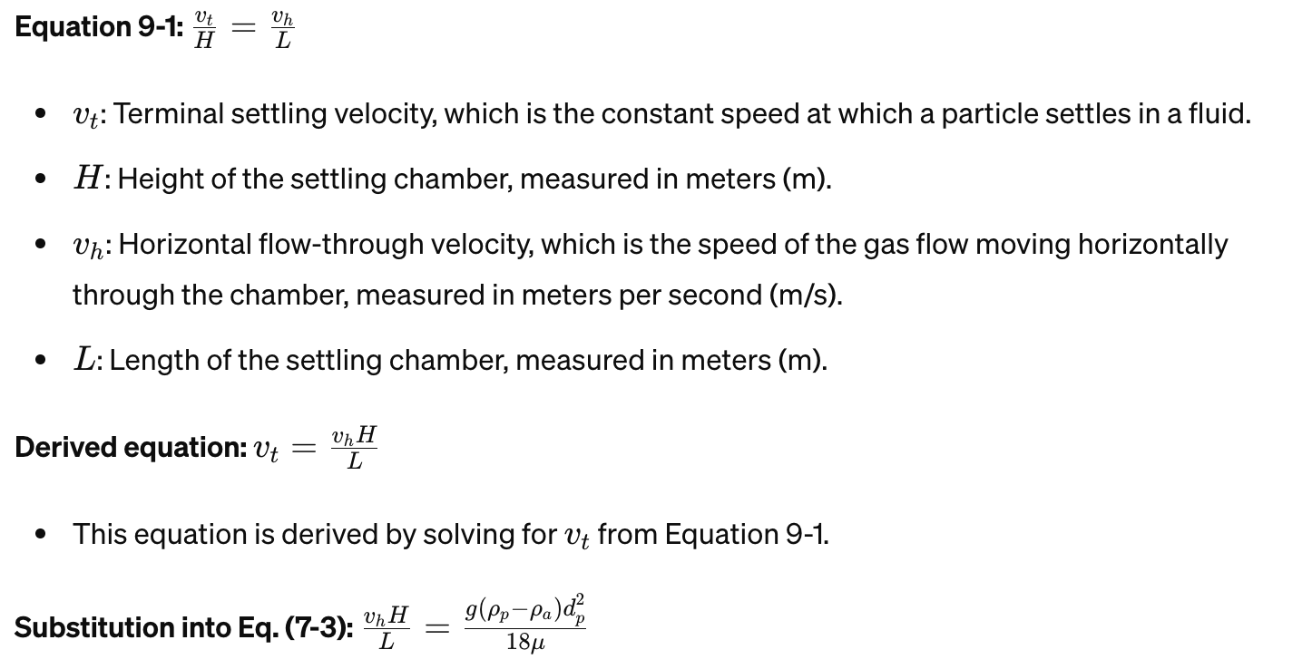 A settling chamber that is 1 2 m long, 2 m high,