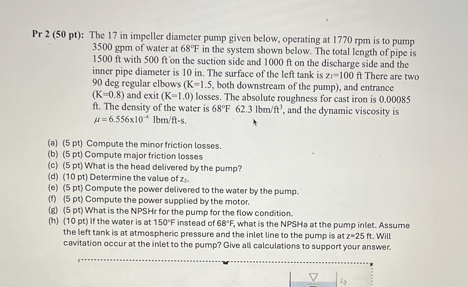 P r 2 ( 5 0 pt ) : The 1 7 in impeller diameter