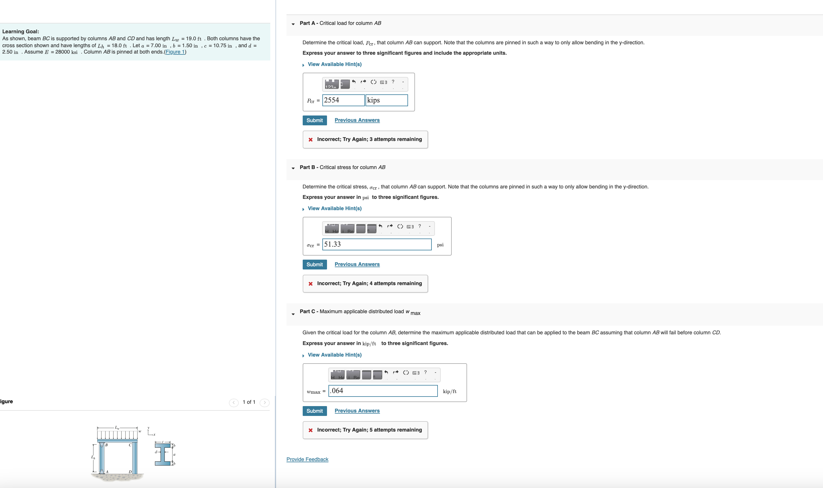 Learning Goal: As shown, beam B C is supported by