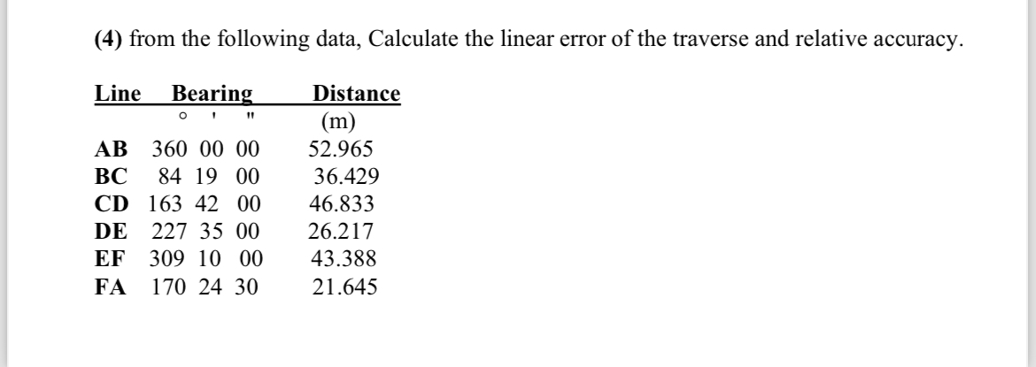 ( 4 ) from the following data, Calculate the