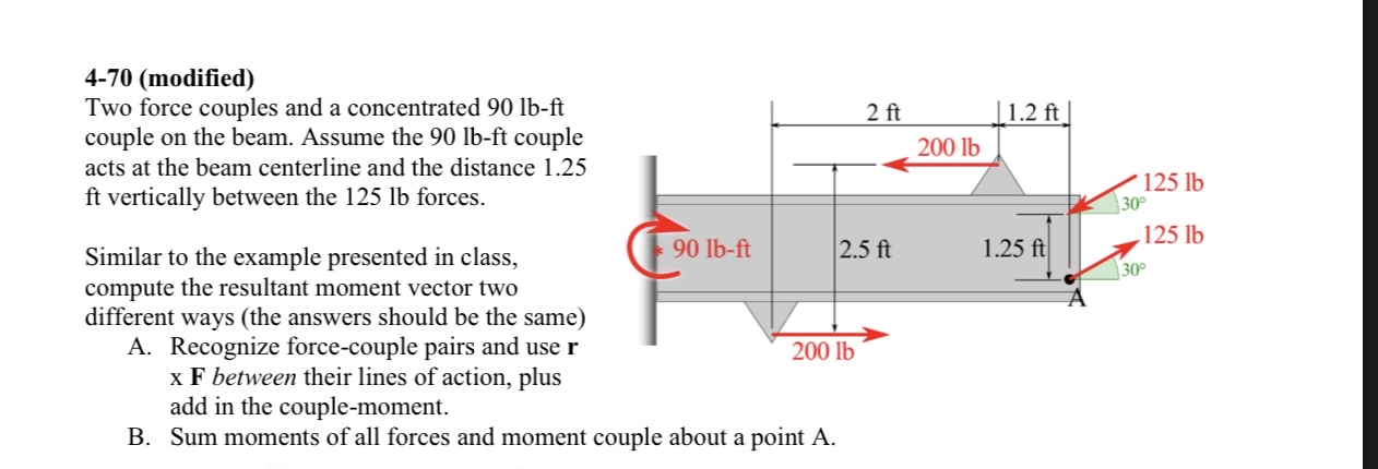 4 - 7 0 ( modified ) Two force couples and a