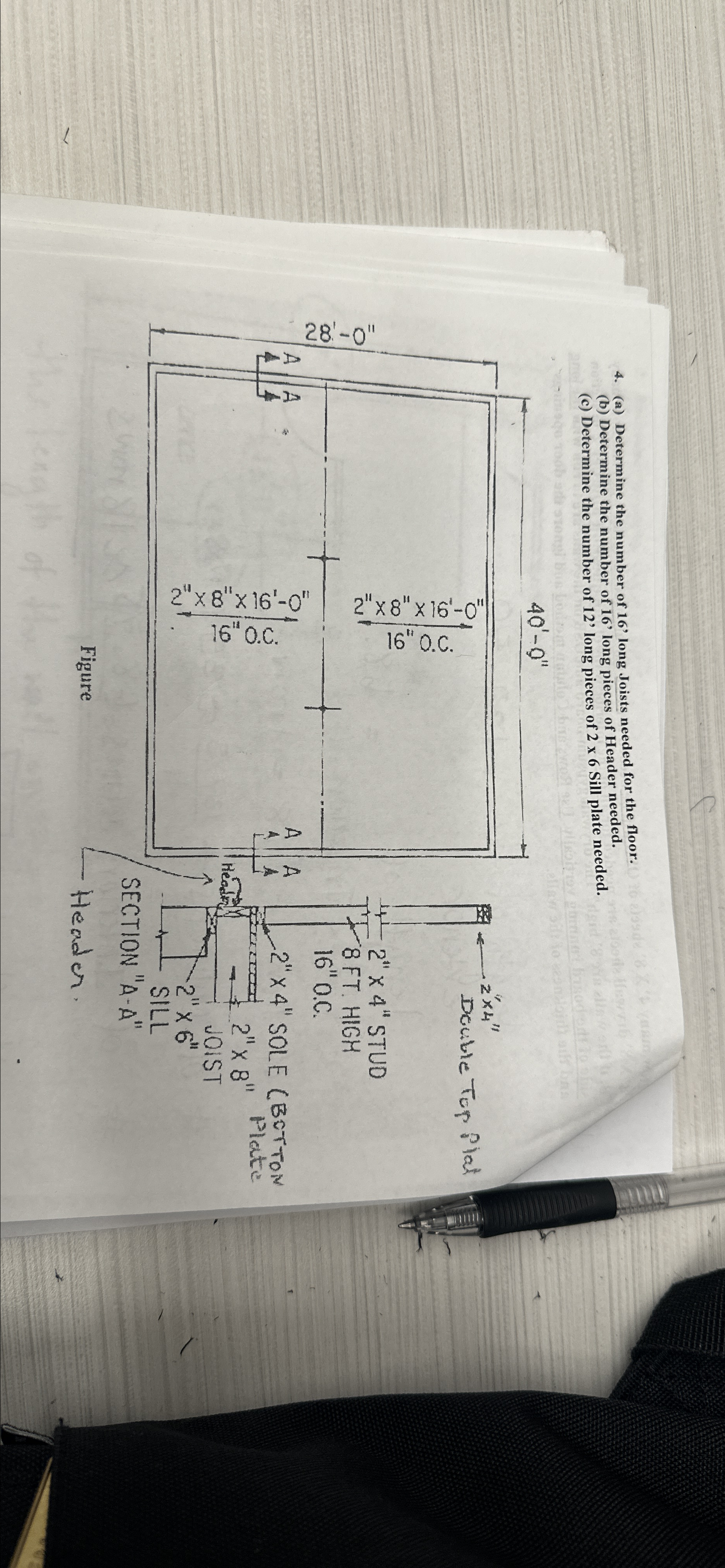 ( a ) Determine the number of 1 6 ' long Joists