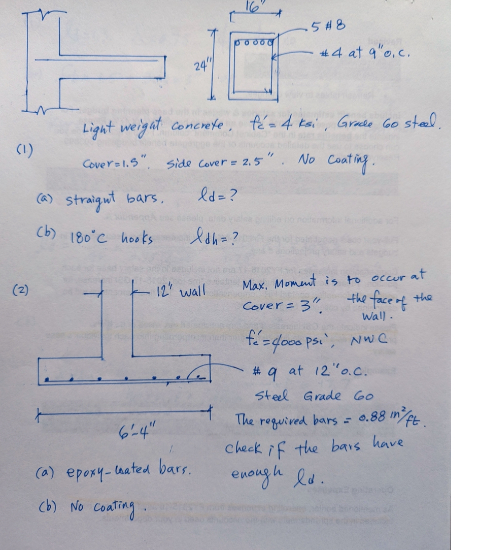 Light weight concreye, f c ' = 4 ksi, Gracle 6 0