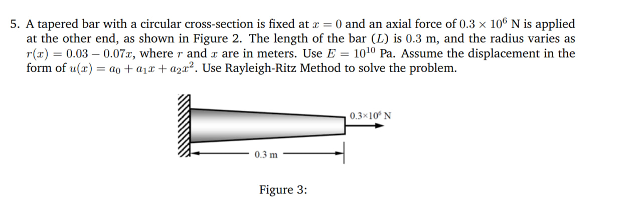 A tapered bar with a circular cross - section is