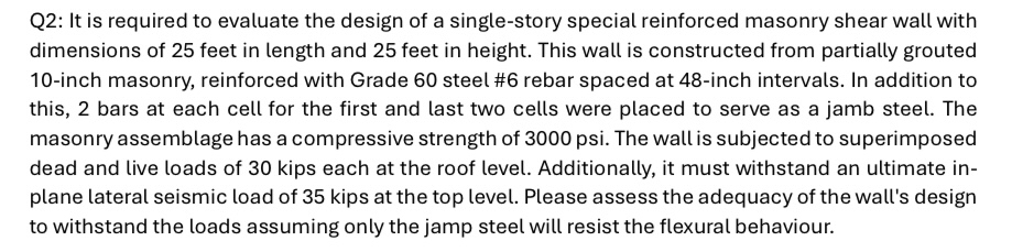 Q 2 : It is required to evaluate the design of a