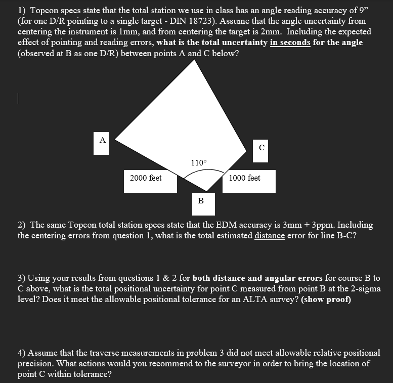 Topcon specs state that the total station we use