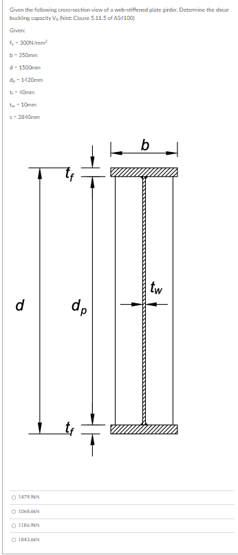 Given the following crass - section view of a web