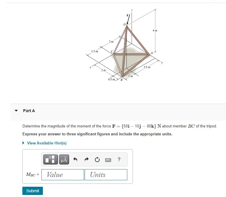 Determine the magnitude of the moment of the