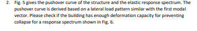 Fig. 5 gives the pushover curve of the structure