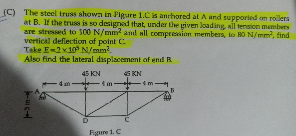( C ) The steel truss shown in Figure 1 . C is