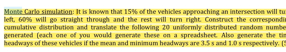 Monte Carlo simulation: It is known that 1 5 % of