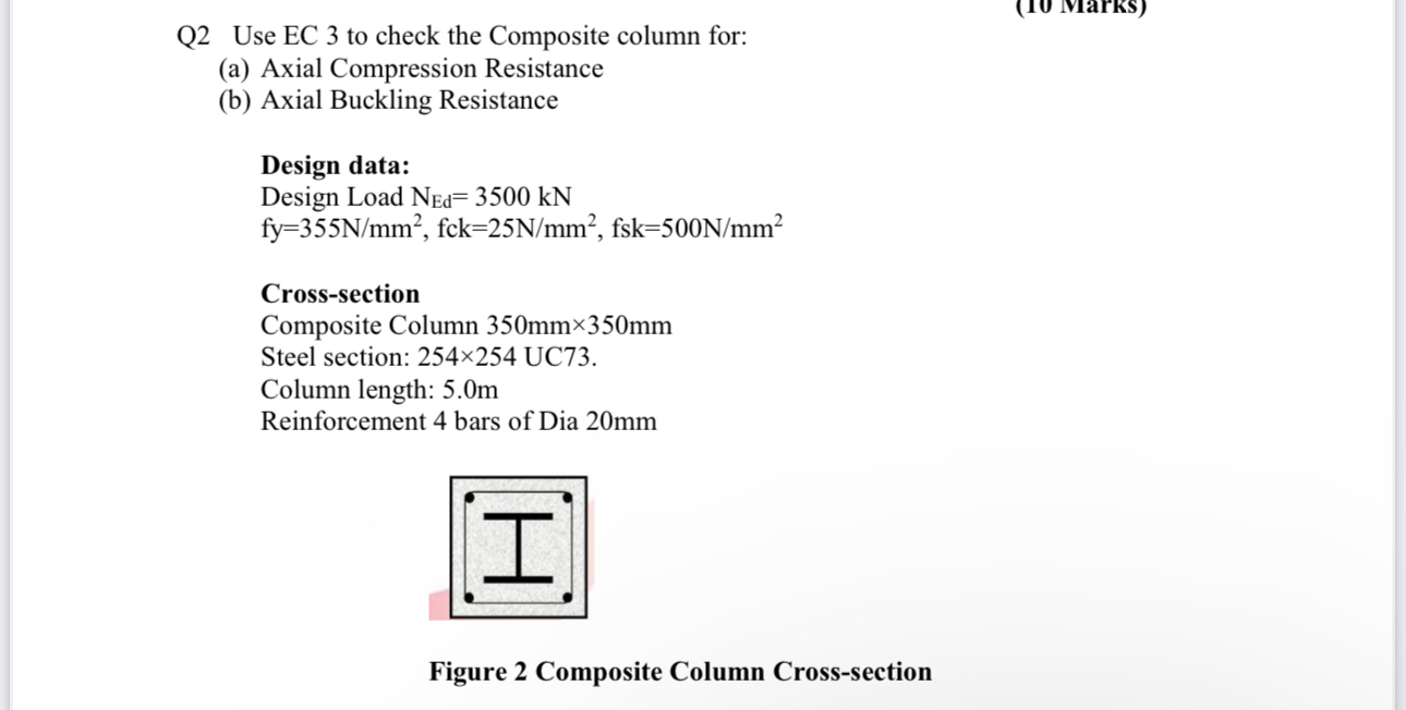 Q 2 Use EC 3 to check the Composite column for: (