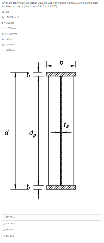 Given the follawing crass - section view of a web