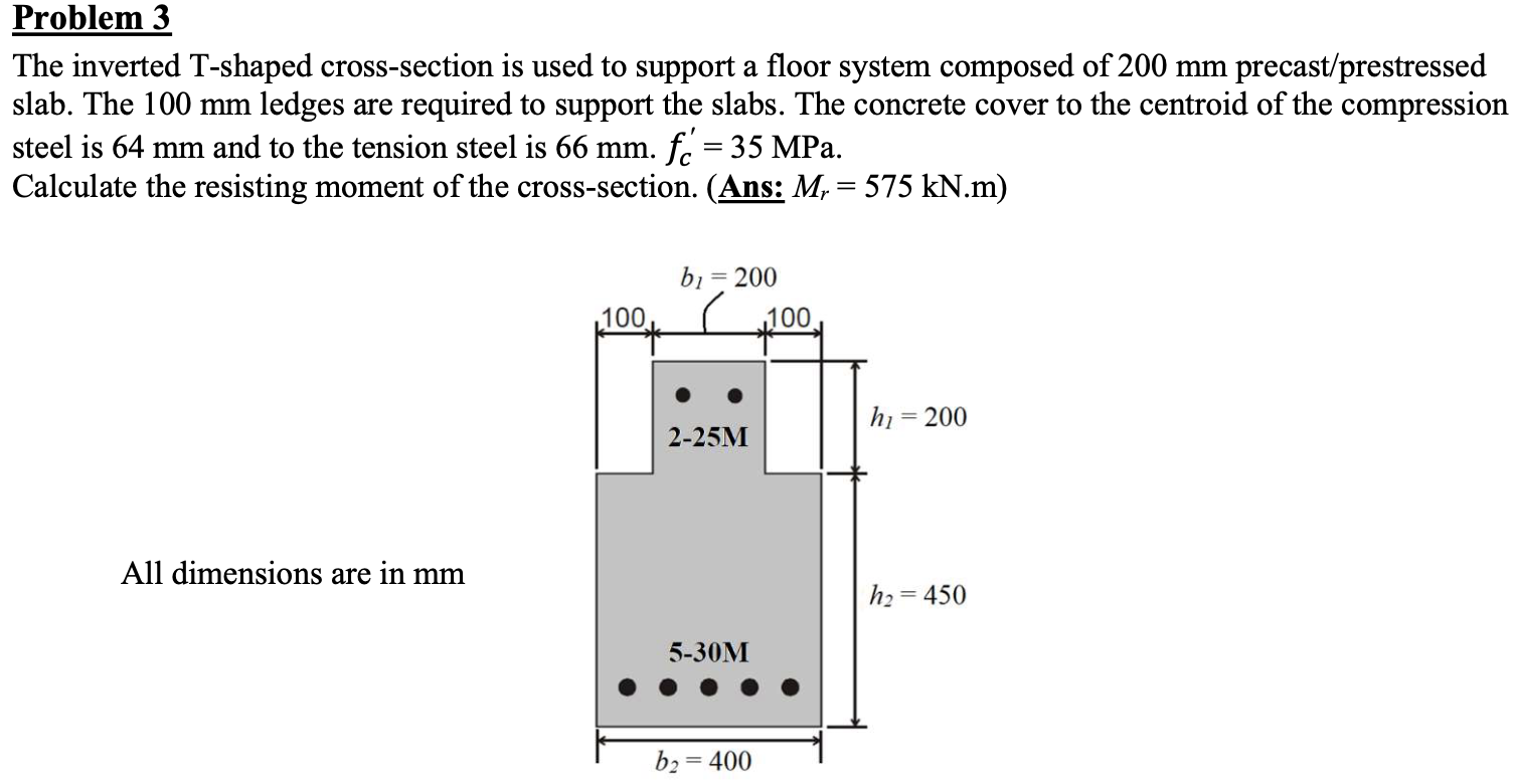 Problem 3 The inverted T - shaped cross - section