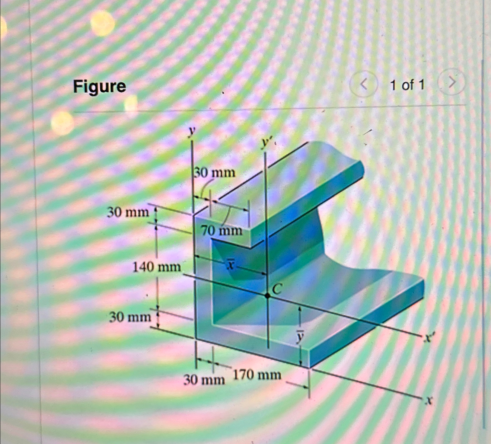 Determine the distance y bar to the centroid C of