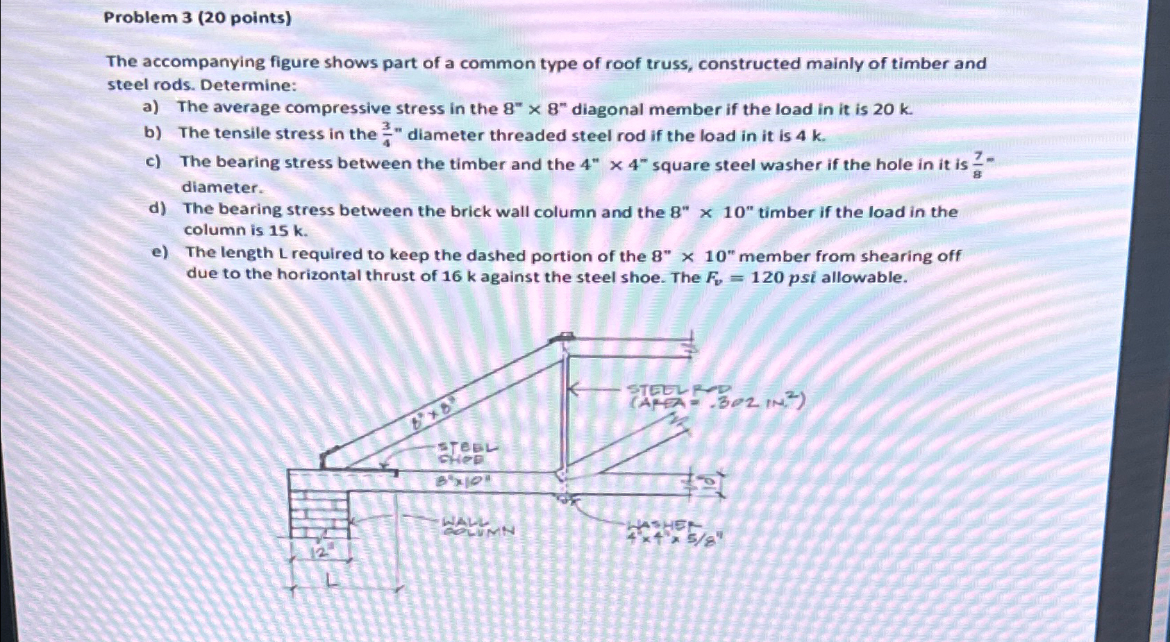 Problem 3 ( 2 0 points ) The accompanying figure