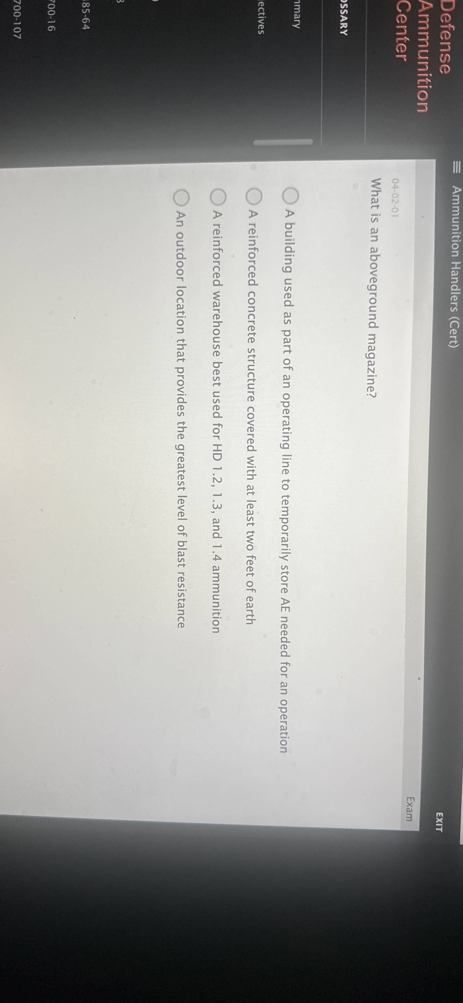 Defense Ammunition Center SSARY imary ectives