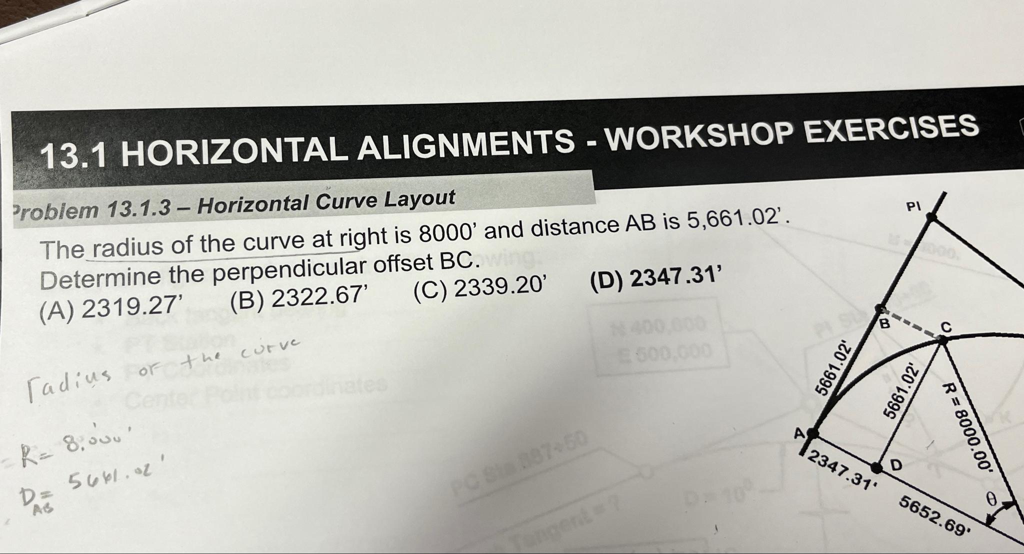 1 3 . 1 HORIZONTAL ALIGNMENTS - WORKSHOP