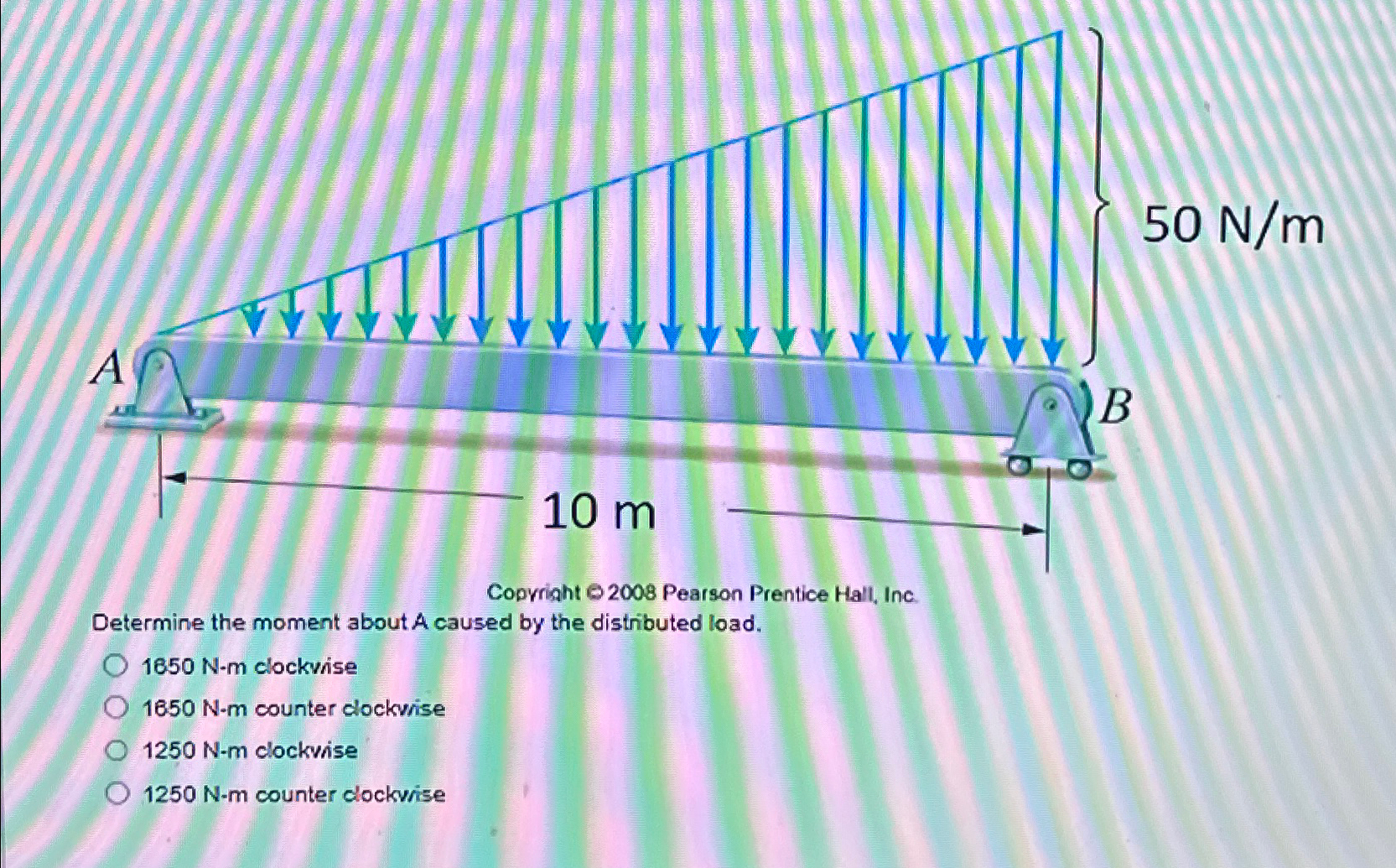 Determine the moment about A caused by thr